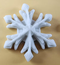 4 x Edible 3D 50mm Christmas Snowflakes Snow icing toppers, cake cupcakes decorations T101