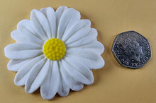 4 x Edible 3D 70mm Large Daisy Flowers icing toppers, cake cupcakes T122