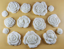15 x Edible 3D Mixed Roses flowers Set, icing toppers, cake cupcakes decorations T077