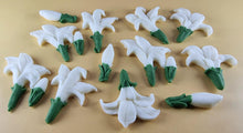 12 x Edible 3D 50mm Lily Flowers icing toppers, cake cupcakes decorations T109