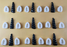 27 Peice Edible 3D Unicorn Horns and Ears Set icing toppers, cake cupcakes decorations T098