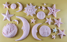 20 x Edible 3D 45mm Moon, Sun and Star Set, icing toppers, cake cupcakes decorations T090