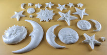 20 x Edible 3D 45mm Moon, Sun and Star Set, icing toppers, cake cupcakes decorations T090
