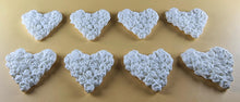 8 x Edible 3D 45mm Heart Clusters, icing toppers, cake cupcakes decorations T094