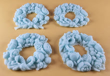 4 x Edible 3D 60mm Rose Wreaths, icing toppers, cake cupcakes decorations T086