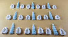 27 Peice Edible 3D Unicorn Horns and Ears Set icing toppers, cake cupcakes decorations T098