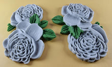 2 x Edible 3D 110mm Double Rose Flowers icing toppers, cake cupcakes T123