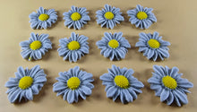 12 x Edible 3D 30mm Daisies Daisy flowers icing toppers, cake cupcakes T117