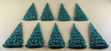 9 x Edible 3D 65mm Christmas Trees Set icing toppers, cake cupcakes T112