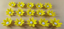 15 x Edible 3D Daisy Flowers Daisies icing toppers, cake cupcakes decorations T099