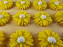 12 x Edible 3D 20mm Daisies Daisy flowers icing toppers, cake cupcakes T115