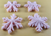 4 x Edible 3D 50mm Christmas Snowflakes Snow icing toppers, cake cupcakes decorations T101