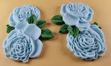 2 x Edible 3D 110mm Double Rose Flowers icing toppers, cake cupcakes T123