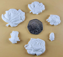 20 x Edible 3D 33mm Mixed Rose Set, icing toppers, cake cupcakes decorations T089