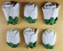 6 x Edible 3D 50mm Rose Buds icing toppers, cake cupcakes decorations T102