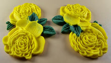 2 x Edible 3D 110mm Double Rose Flowers icing toppers, cake cupcakes T123