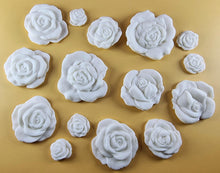 15 x Edible 3D Mixed Roses flowers Set, icing toppers, cake cupcakes decorations T077