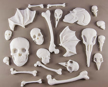 20 x Edible 3D 50mm Skull and Bones set icing toppers, cake cupcakes decorations T057