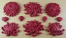 10 x Edible 3D 50mm Chrysanthemum Flower Set icing toppers, cake cupcakes T111