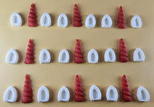 27 Peice Edible 3D Unicorn Horns and Ears Set icing toppers, cake cupcakes decorations T098