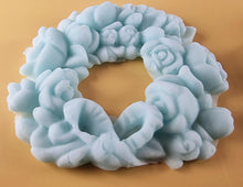 4 x Edible 3D 60mm Rose Wreaths, icing toppers, cake cupcakes decorations T086