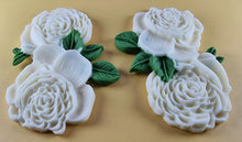 2 x Edible 3D 110mm Double Rose Flowers icing toppers, cake cupcakes T123