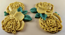 2 x Edible 3D 110mm Double Rose Flowers icing toppers, cake cupcakes T123