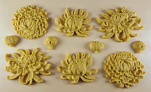 10 x Edible 3D 50mm Chrysanthemum Flower Set icing toppers, cake cupcakes T111