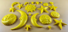 20 x Edible 3D 45mm Moon, Sun and Star Set, icing toppers, cake cupcakes decorations T090