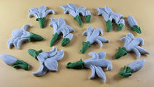 12 x Edible 3D 50mm Lily Flowers icing toppers, cake cupcakes decorations T109