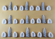 27 Peice Edible 3D Unicorn Horns and Ears Set icing toppers, cake cupcakes decorations T098