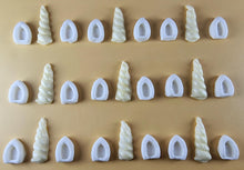 27 Peice Edible 3D Unicorn Horns and Ears Set icing toppers, cake cupcakes decorations T098