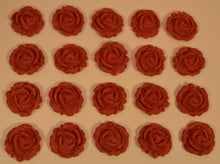 20 x Edible 3D 24mm medium roses flowers icing toppers, cake cupcakes decorations T002