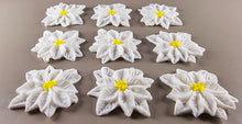 9 x Edible 3D 40mm Poinsettias Flowers icing toppers, cake cupcakes T128