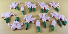 12 x Edible 3D 50mm Lily Flowers icing toppers, cake cupcakes decorations T109