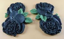2 x Edible 3D 110mm Double Rose Flowers icing toppers, cake cupcakes T123
