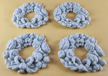 4 x Edible 3D 60mm Rose Wreaths, icing toppers, cake cupcakes decorations T086