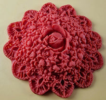 4 x Edible 3D 60mm Circle Rose Cluster flowers icing toppers, cake cupcakes decorations T107