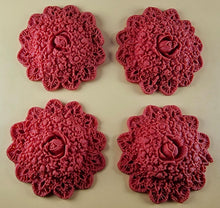 4 x Edible 3D 60mm Circle Rose Cluster flowers icing toppers, cake cupcakes decorations T107