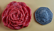 9 x Edible 3D 40mm Rose Flowers icing toppers, cake cupcakes T130
