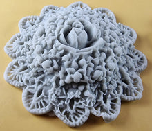 4 x Edible 3D 60mm Circle Rose Cluster flowers icing toppers, cake cupcakes decorations T107