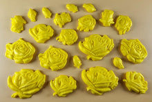 20 x Edible 3D 33mm Mixed Rose Set, icing toppers, cake cupcakes decorations T089