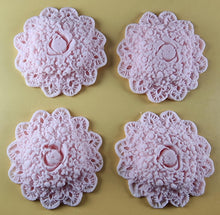 4 x Edible 3D 60mm Circle Rose Cluster flowers icing toppers, cake cupcakes decorations T107