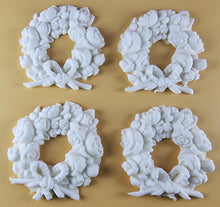 4 x Edible 3D 60mm Rose Wreaths, icing toppers, cake cupcakes decorations T086