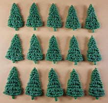 15 x Edible 3D 40mm Small Christmas Trees icing toppers, cake cupcakes decorations T049