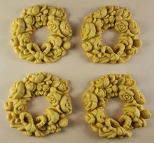 4 x Edible 3D 60mm Rose Wreaths, icing toppers, cake cupcakes decorations T086