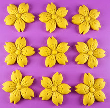 9 x Edible 3D 50mm Cherry Blossoms icing toppers, cake cupcakes decorations T052