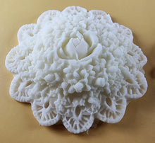 4 x Edible 3D 60mm Circle Rose Cluster flowers icing toppers, cake cupcakes decorations T107