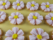 12 x Edible 3D 25mm Daisies Daisy flowers icing toppers, cake cupcakes T116