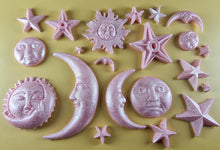 20 x Edible 3D 45mm Moon, Sun and Star Set, icing toppers, cake cupcakes decorations T090